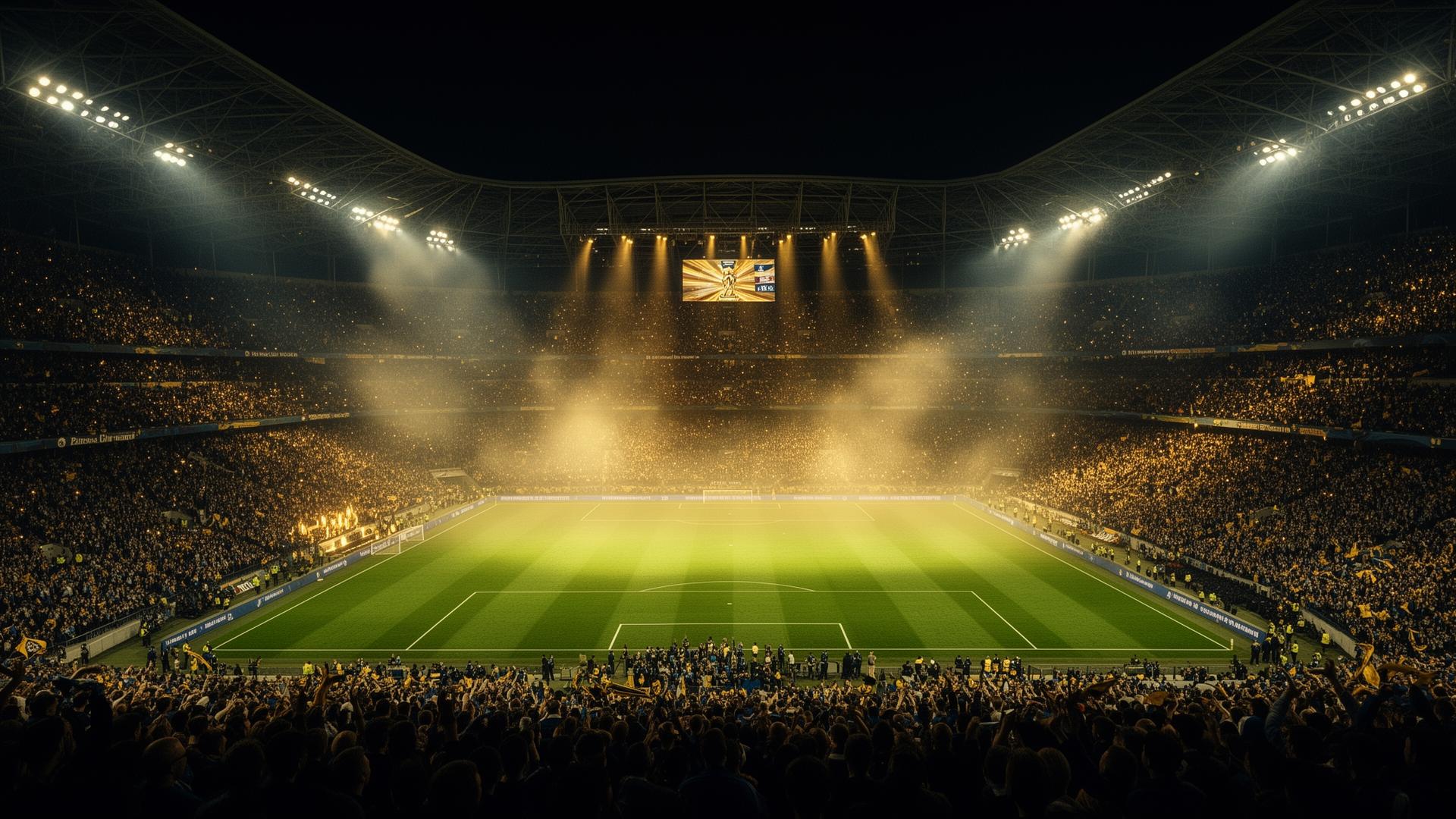 Estádio de Copa do Mundo iluminado